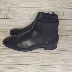 Zara Black Casual Slip On Ankle Boots Womens 9 Chic Goth Hipster Punk Festival